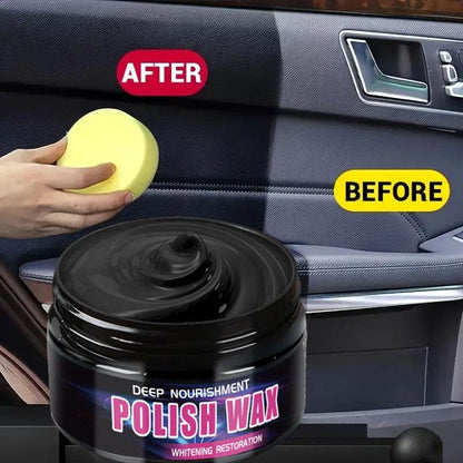 Universal Leather & Plastic Repair Polishing Wax – Interior Reconditioning Cream for Car Leather, Plastic & Rubber Care - 80g