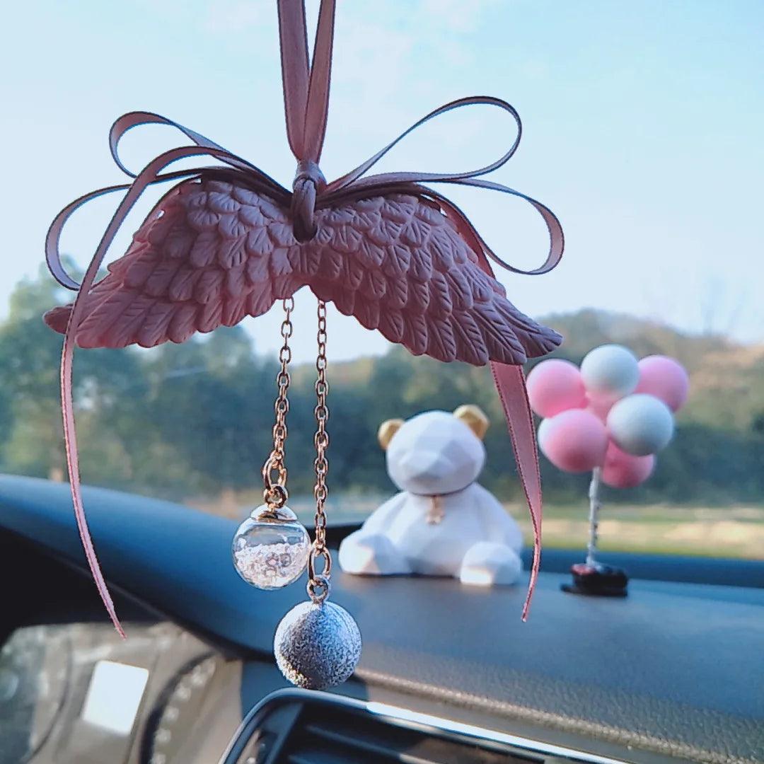Gypsum Angel Wings Car Pendant Rearview Mirror Decoration Ornament