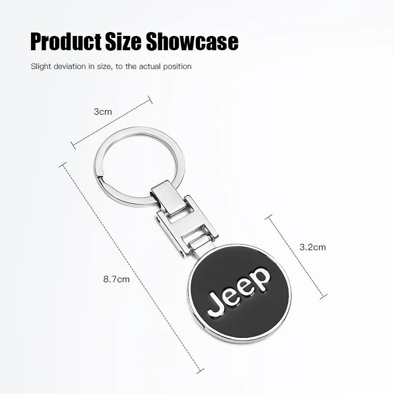 3D Metal Jeep Badge Keychain - Wrangler Renegade Gladiator Keyring