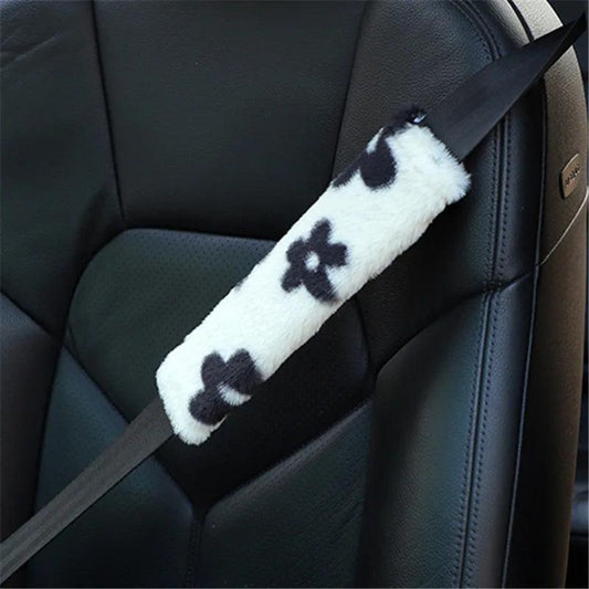 Plush Flower Car Seat Belt Shoulder Pad Cover Anti-Squeeze Safety