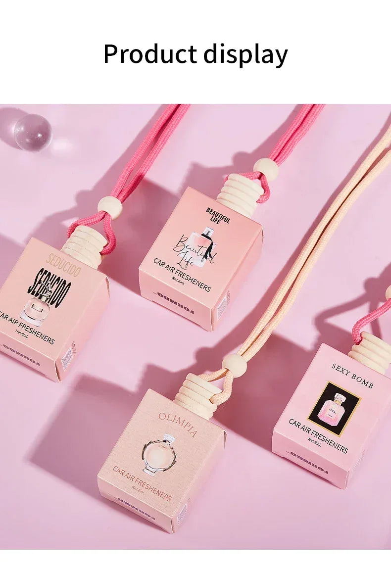 Pink Hanging Car Air Freshener Perfume Pendant - Oilimpia