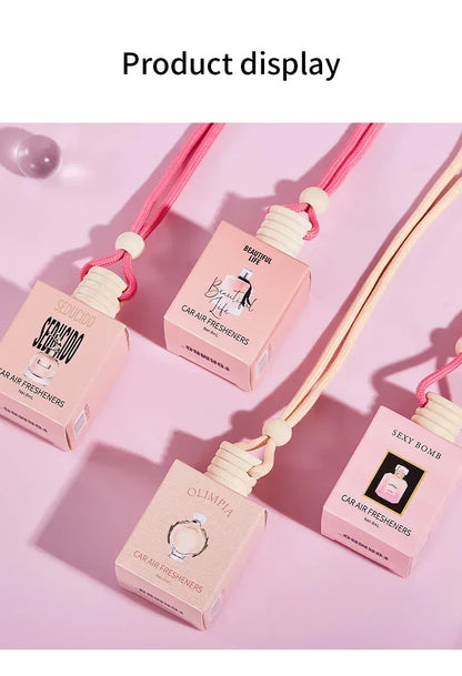 Pink Hanging Car Air Freshener Perfume Pendant - Oilimpia