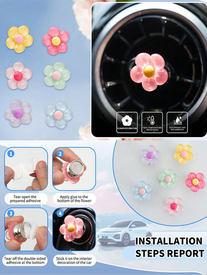 Resin Flower Car Start Button Cover – Cute Interior Decor