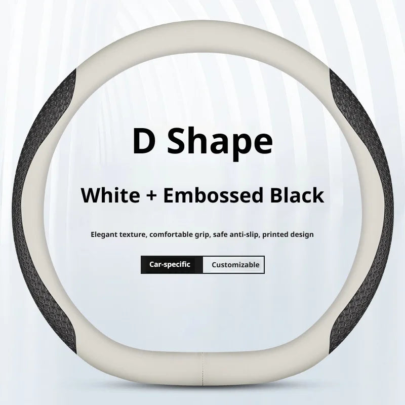 Genesis Ultra-Thin Nappa Leather Steering Wheel Cover - D Shape / Style 1