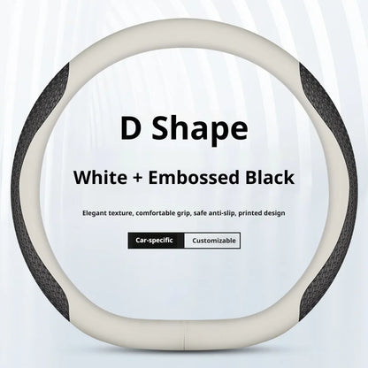 Genesis Ultra-Thin Nappa Leather Steering Wheel Cover - D Shape / Style 1