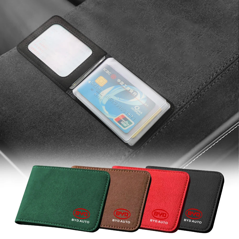 Suede-Style Driver Licence and Card Holder for BYD Models