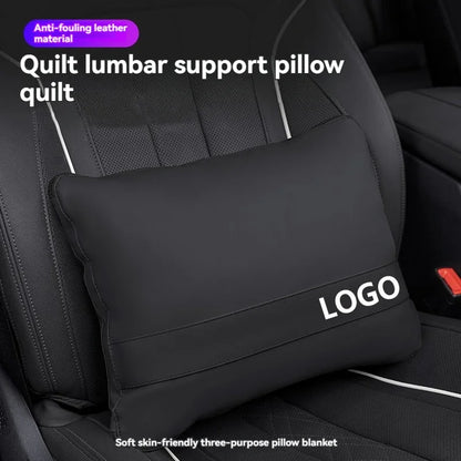 Custom Logo Car Blanket Pillow Dual-Purpose Folding Waist Cushion