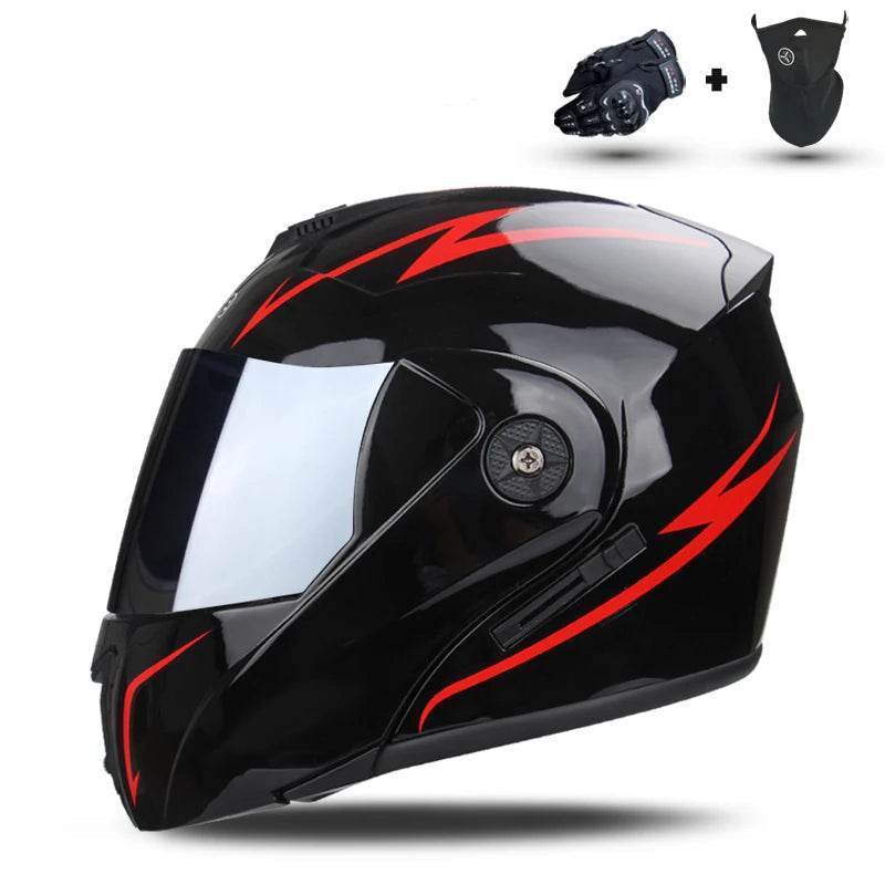 Modular Double Lens Flip-Up Motorcycle Helmet with Visor - 13 / S