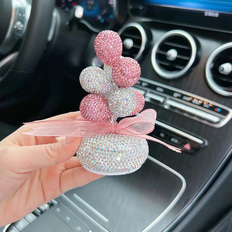 Diamond Inlaid Clay Balloon Car Dashboard Ornament Pendant Charm