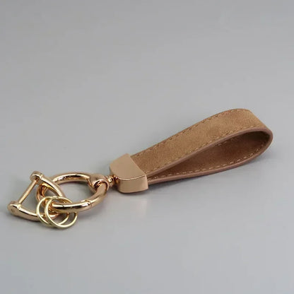 Custom Laser Engraved Suede Leather Keychain - Personalized Logo
