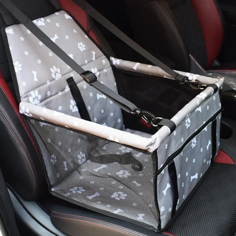Pet Car Seat Bag – Mesh Hanging Travel Accessory, Waterproof Dog Mat & Blanket - A
