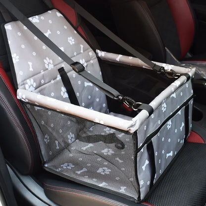 Pet Car Seat Bag – Mesh Hanging Travel Accessory, Waterproof Dog Mat & Blanket - A