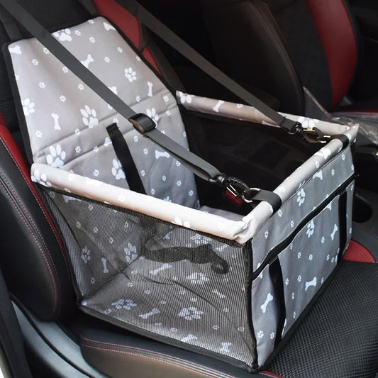 Pet Car Seat Bag – Mesh Hanging Travel Accessory, Waterproof Dog Mat & Blanket - A