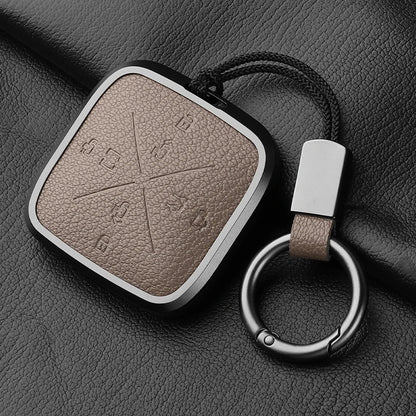 8 Button Aluminum Goatskin Key Case Cover for Zeekr X 001 009