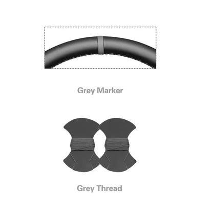 GMC Hand-Stitched Steering Wheel Cover - Round Shape / Grey Marker