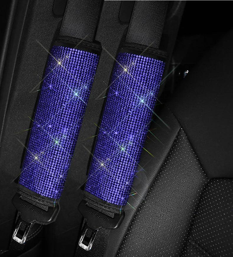 Crystal Rhinestone Seat Belt Covers 2-Pack Diamond Shoulder Pads