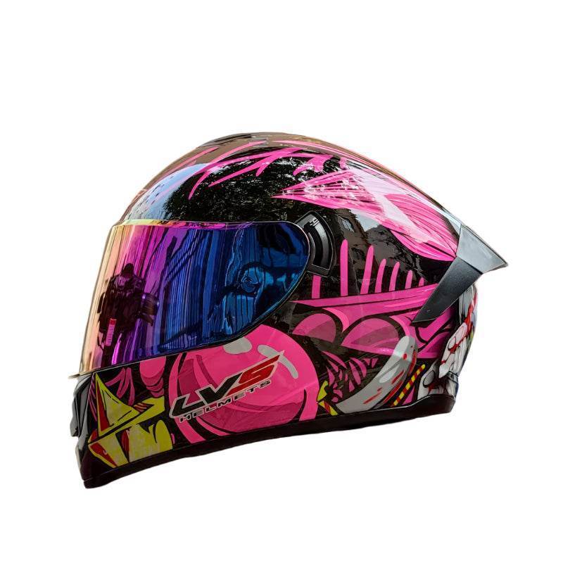 Full Face Motorcycle Racing Helmet – Winter Warm Double Visor Sports Helmet for Motorbike Riders - 1 / S