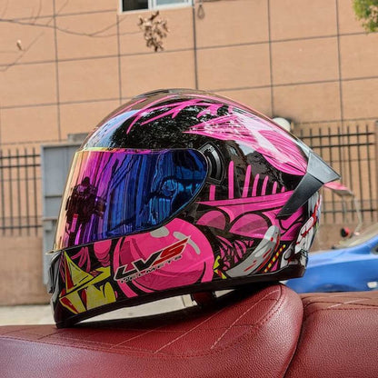 Double Visor Racing & Sports Motorbike Helmet - 17 / M