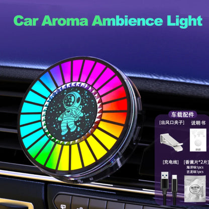 RGB Car Air Freshener with Sound-Reactive LED Lights, 26 Colors