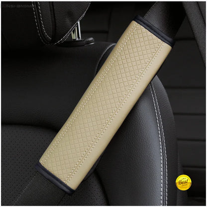 Leather Seat Belt Shoulder Pads – Breathable Safety Covers & Cushion Protection - 1