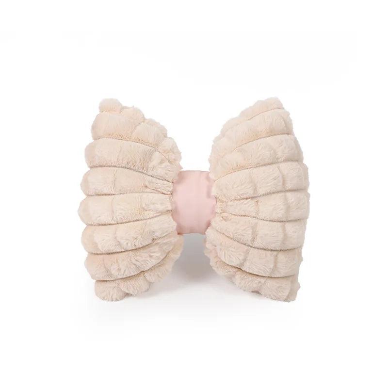 Cute Bow Car Neck Pillow Plush Headrest Cartoon Design Interior