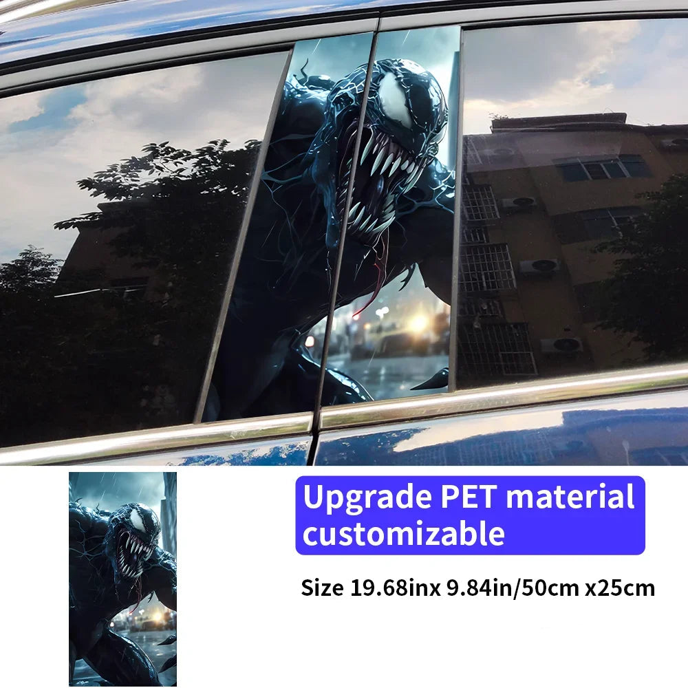 Venom Car Stickers – B-Pillar Center Column Vinyl Decals, Waterproof & Scratch-Proof - 1