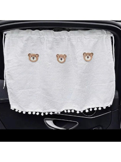 Cartoon Car Window Sunshade Curtain UV Protection Suction Cup Kids