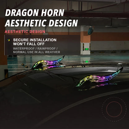 Dragon Horn Car Roof Fins with 32 LED Light Modes, Touch Dimmable