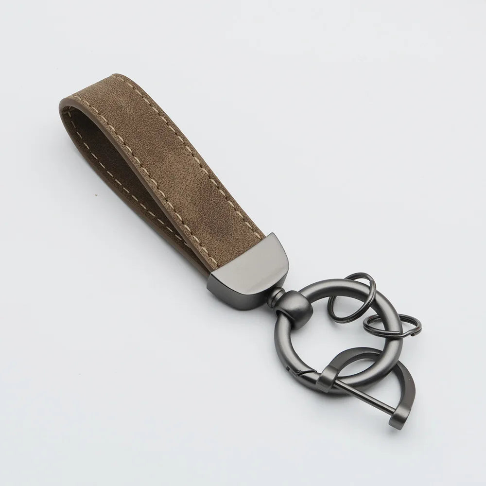 Custom Laser Engraved Suede Leather Keychain - Personalized Logo