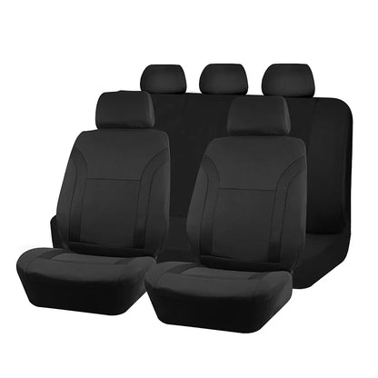 Car Seat Covers – Universal Breathable Air Mesh & Polyester Fabric - Black 2 front seat