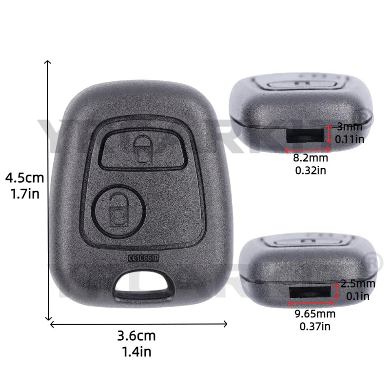 Peugeot 206 & 307 Remote Key Shell — 2 Button Replacement