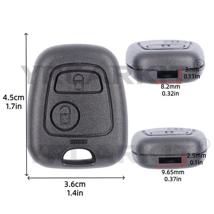 Peugeot 206 & 307 Remote Key Shell — 2 Button Replacement