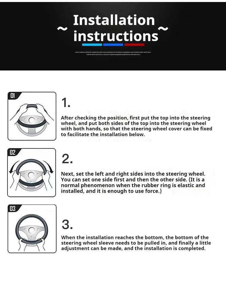 Subaru Steering Wheel Cover | Suede Leather 3D Logo - Red