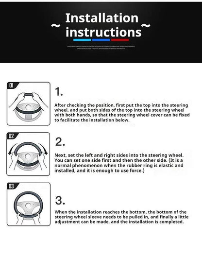 Subaru Steering Wheel Cover | Suede Leather 3D Logo - Red