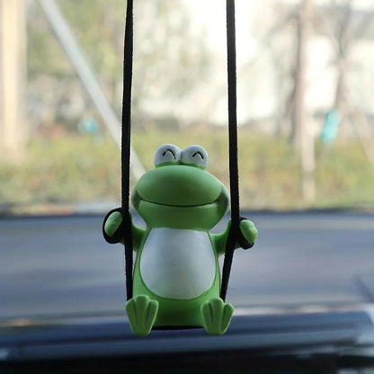Swinging Frog Car Pendant - Gypsum Fragrance Rearview Mirror Ornament