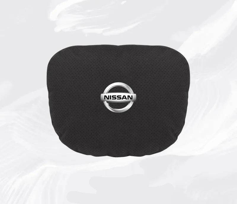 Nissan Car Neck & Lumbar Support Pillow for Sentra, Altima, X-Trail, Qashqai, Kicks & More - headrest 1pc white