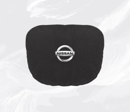 Nissan Car Neck & Lumbar Support Pillow for Sentra, Altima, X-Trail, Qashqai, Kicks & More - headrest 1pc white
