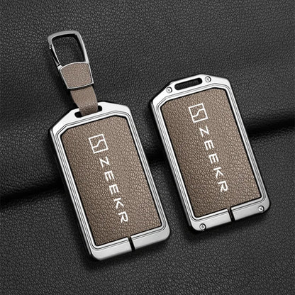 Zeekr 7X 009 007 001 NFC Zinc Alloy Leather Key Cover Case Chain