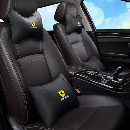Ferrari Leather Headrest Cushion - Black