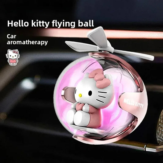 Hello Kitty & Melody Flying Ball Car Air Freshener with LED Light