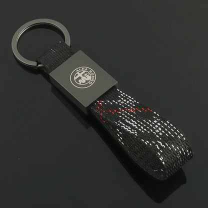 Alfa Romeo Car Keychain Leather Badge 159 Giulietta Mito Stelvio