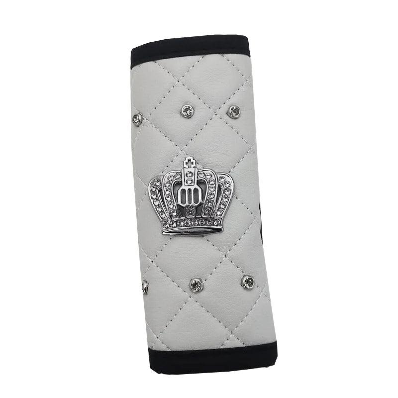 Diamond Crystal Car Seat Belt Pad + Gear Shifter Handbrake Cover Set