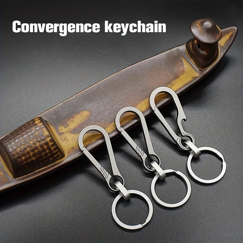 Titanium Carabiner Keychain with Bottle Opener