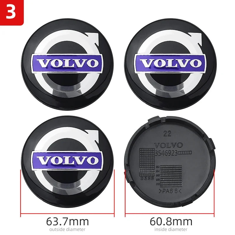 4pcs 64mm Volvo Wheel Center Caps