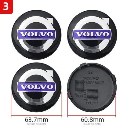 4pcs 64mm Volvo Wheel Center Caps