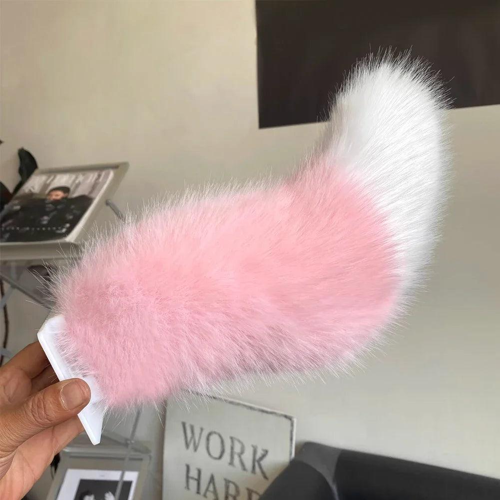 Electric Fluffy Fox Tail Vehicle Ornament