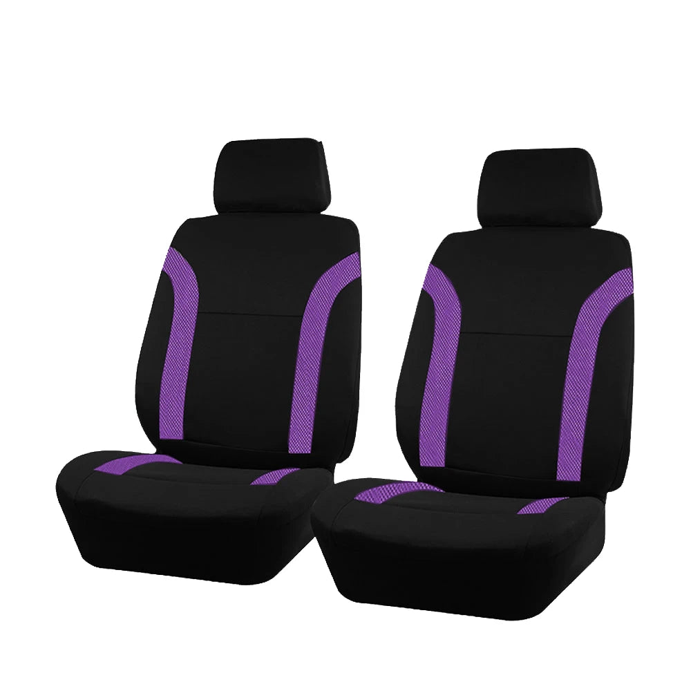 Car Seat Covers – Universal Breathable Air Mesh & Polyester Fabric - Black 2 front seat