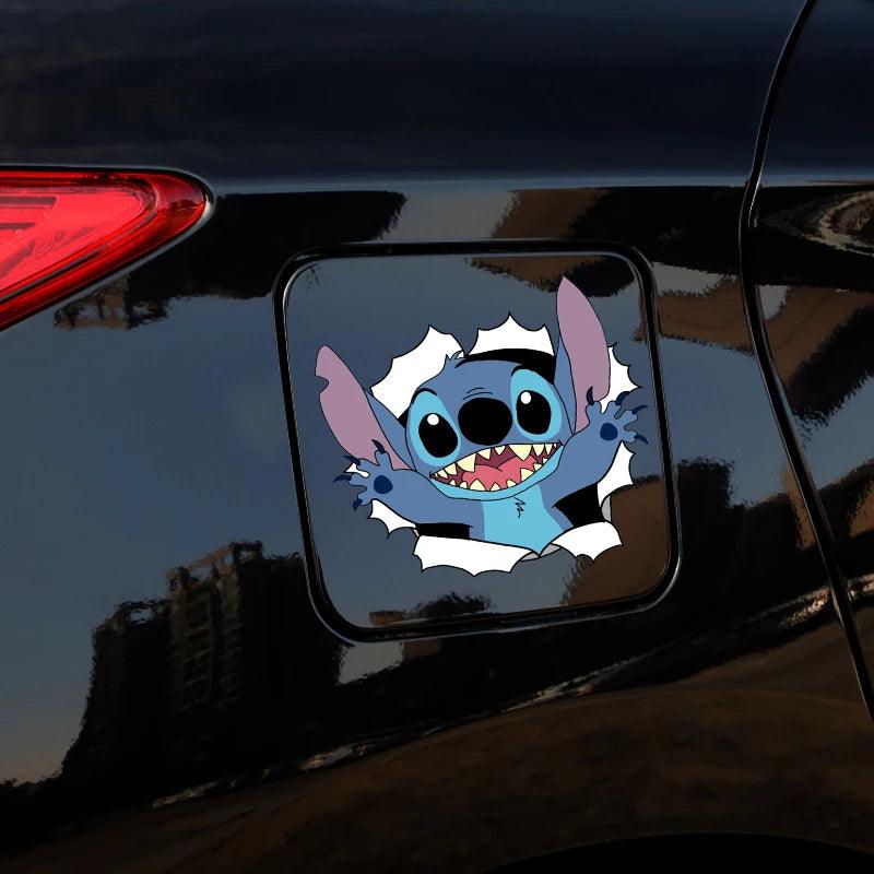 3D Stitch Broken Window Car Decal - Waterproof Auto Bumper Sticker