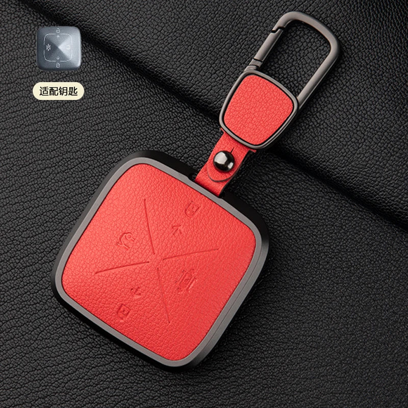 Zinc Alloy Leather Key Cover for Geely ZEEKR 001 7X 009 X Car Fob