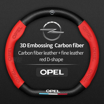 Opel Carbon Fiber Leather Steering Wheel Cover